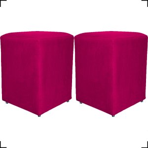 Kit 2 Puff Decorativo Dado Para Sala Recepção Manicure, Escritório E Consultório Suede
