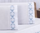 Ver imagem 5 de Jogo lençol Veneza quarto casal Queen bordado 4 peças 2fronha:Palha com Caqui