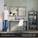 Ver imagem 5 de Conjunto Escritório Home Office com Mesa Industrial + Estante Escada Preto/cinza Madesa