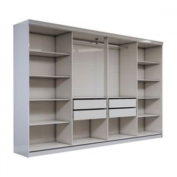 Guarda-roupa Casal Odisseia 8 Portas 4 Gavetas com Espelho Branco - Panorama Móveis - 5