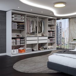 Guarda-roupa Casal Odisseia 8 Portas 4 Gavetas com Espelho Branco - Panorama Móveis - 2