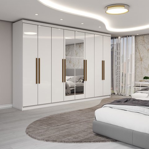 Guarda-roupa Casal Odisseia 8 Portas 4 Gavetas com Espelho - Panorama Móveis