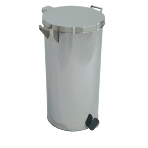 Lixeira Pedal e Alça 60l em Aço Inox 30x70