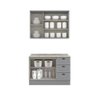 Kit de Cozinha Completa 3 Peças Americana (1 Aéreo. 1 Balcão, 1 Complemento) Cinza - Henn - 4