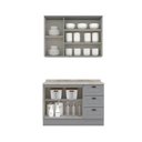 Ver imagem 4 de Kit de Cozinha Completa 3 Peças Americana (1 Aéreo. 1 Balcão, 1 Complemento) Cinza - Henn