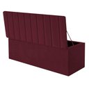 Ver imagem 3 de Kit Cabeceira e Calçadeira Baú Casal 140cm Carla Suede Bordo - D A DECOR