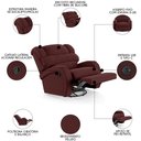 Ver imagem 3 de Poltrona do Papai Reclinável Kalie Glider Giratória Usb Fh9 Veludo Vinho - Mpozenato