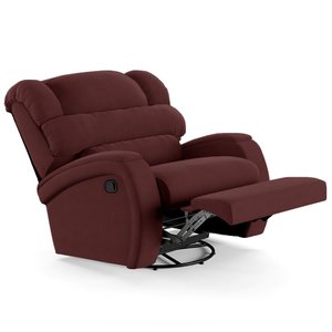 Poltrona do Papai Reclinável Kalie Glider Giratória Usb Fh9 Veludo Vinho - Mpozenato