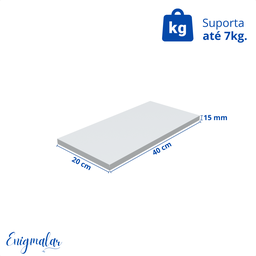 1 Prateleira Branca 40X20 Com Suporte Flutuante Mdf  Organizadora Decoração Cozinha Quarto Banheiro - 3