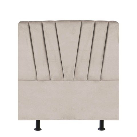 Cabeceira Estofada Bélgica 90cm Solteiro Para Cama Box Quarto Corino Bege - Gat Magazine