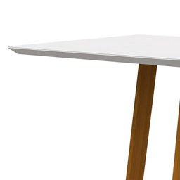 Mesa de Jantar Lectus Tampo Chanfrado 160x90 Ipê/Off White - PR Móveis - 2 Mesa de Jantar Lectus Tampo Chanfrado 160x90 Ipê/Off White - PR Móveis - 2