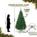 Ver imagem 3 de Árvore de Natal Pinheiro Luxo 2,40m 1400 Galhos Premium Arvore Cheia Grande Decoração Feliz Natal