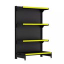 Ver imagem 1 de Gondola Ponta 137 Fit Preto 4 Bandeja Pe Amarelo