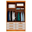 Ver imagem 3 de Guarda-roupa Casal Chicago 2 Portas 6 Gavetas Cinamomo/off White - Tcil Móveis