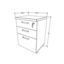 Ver imagem 3 de Gaveteiro 3 Gavetas e Trava com Rodízios e Puxadores