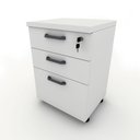 Ver imagem 2 de Gaveteiro 3 Gavetas e Trava com Rodízios e Puxadores