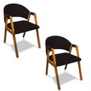 Ver imagem 1 de Cadeira Sala de Jantar em Madeira Kit 2 Yara Suede Preto D03 - D’Rossi