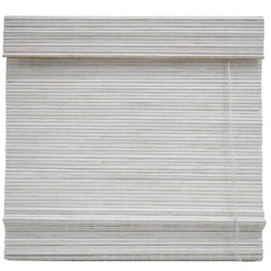 Persiana Bambu Romana Block Branca 180 (L) X 160 (A) cm Cortina Madeira C/ Bandô 1,80 x 1,60