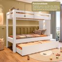 Ver mais imagens de Beliche Infantil/Juvenil com Cama Auxiliar e Escada Multifuncional Moon Yescasa Branco