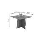 Ver imagem 3 de Mesa P/ Cozinha Lótus C/ Tampo Madeirado C/ Vidro 105x105m Freijó/off White - Kappesberg