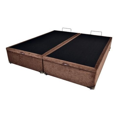 Cama Box Baú Queen Size 158x198 Reforçada C/ Blindagem Cor Suede Marrom
