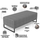 Ver imagem 5 de Puff Sala de Estar Base Ferro 120x50 Cm Suede Pied Poule