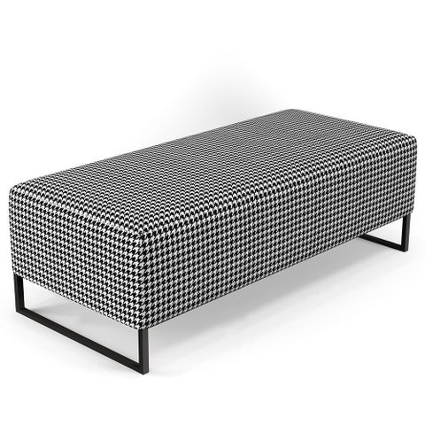 Puff Sala de Estar Base Ferro 120x50 Cm Suede Pied Poule