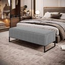 Ver imagem 7 de Puff Sala de Estar Base Ferro 120x50 Cm Suede Pied Poule
