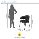 Ver imagem 3 de Kit 6 Cadeiras de Jantar Industrial Estofada Corino Preto Lara