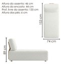 Ver imagem 3 de Sofá Chaise Modular Block 74x153 Pes Madeira Boucle Tce 1010 Moll