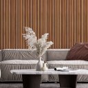 Ver imagem 3 de Papel de Parede Ripas de Madeira Natural Vinilico Sala Quarto Autocolante 1m X 40cm