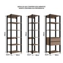 Ver imagem 5 de Guarda-Roupa Closet Modulado com 2 Gavetas 160cm Multimóveis Crpro-CLO008 Preto/Madeirado