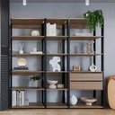 Ver imagem 1 de Guarda-Roupa Closet Modulado com 2 Gavetas 160cm Multimóveis Crpro-CLO008 Preto/Madeirado