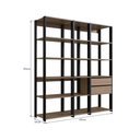 Ver imagem 3 de Guarda-Roupa Closet Modulado com 2 Gavetas 160cm Multimóveis Crpro-CLO008 Preto/Madeirado