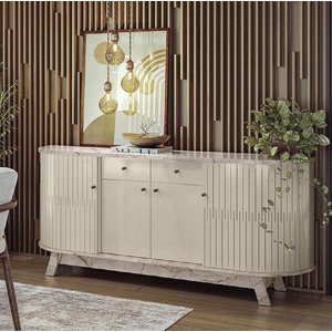 Aparador Buffet Mônaco 1,83m Calacata Off White Madetec