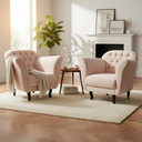 Ver imagem 1 de Kit 2 Poltronas Decorativa Dália Bouclé Bege