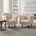 Ver imagem 2 de Kit 2 Poltronas Decorativa Dália Bouclé Bege