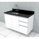 Ver imagem 1 de Gabinete Pia 100% Mdf Branco 120X50X70cm