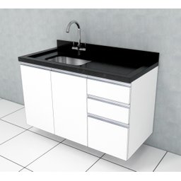 Gabinete Pia 100% Mdf Branco 120X50X70cm - 1