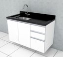 Ver imagem 1 de Gabinete Pia 100% Mdf Branco 120X50X70cm