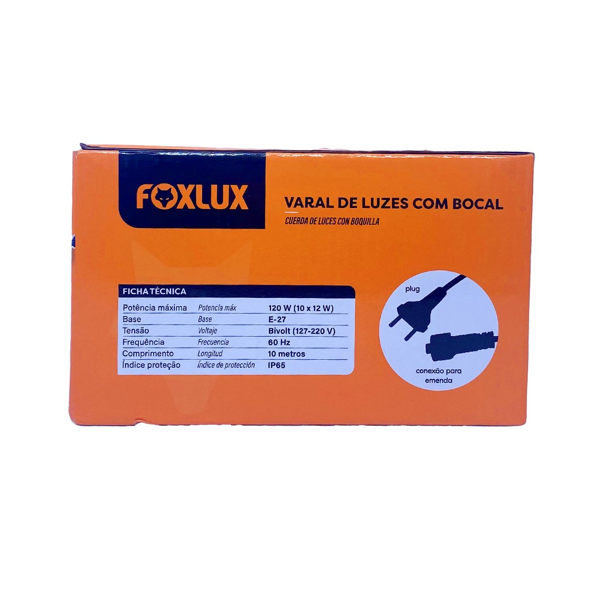 Varal de Luzes 10 M Bocal E-27 Bivolt sem Lampadas Foxlux - 8