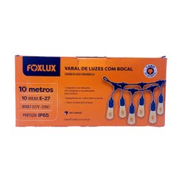 Varal de Luzes 10 M Bocal E-27 Bivolt sem Lampadas Foxlux - 4
