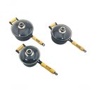 Ver imagem 1 de Jogo 3 Caçarolas Ferro Fundido Cabo de Madeira Tampa Vidro