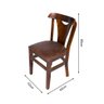 Kit 6 Cadeiras Fixas Pamplona Imbuia Em Madeira Maciça Estofadas Marrom Para Restaurantes Marrom - 2