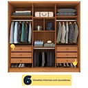 Ver imagem 4 de Guarda Roupa Casal 6 Portas 6 Gavetas 100% Mdf Fortuna S/ Espelho S/ Pés - Tcil Cinamomo