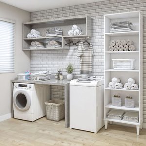 Lavanderia Modulada Aracaju 5 Prateleiras Kaiki Móveis