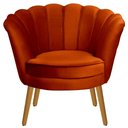 Ver imagem 2 de Kit Duas Poltronas Pétala em Sued Premium Terracota Sua Casa Decorações Pés Madeira Claro