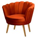 Ver imagem 3 de Kit Duas Poltronas Pétala em Sued Premium Terracota Sua Casa Decorações Pés Madeira Claro