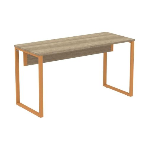 Mesa Escritório P25 Tub Pandin 120 Cm (larg) Tampo Mdp Noce Naturalle Pé Aço Tubular Laranja