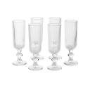 Ver imagem 1 de Jogo 6 Taças Champagne Vidro 170ml Canelado Taça Espumante com Borda Dourada